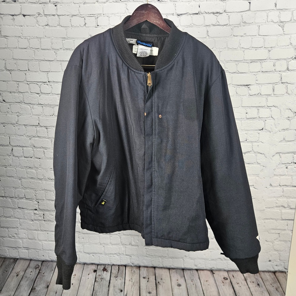 Workrite FR Fire Resistant Bomber Jacket Black HRC 4 Arc‎ 47.4 Mens Large-R